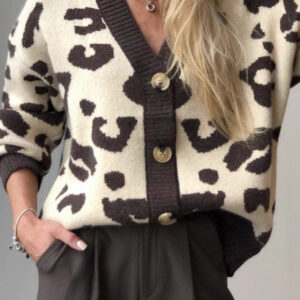 Casual Leopard Pattern Cardigan