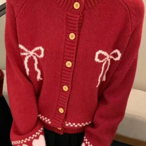 Relaxed Fit Bow Front Cardigan